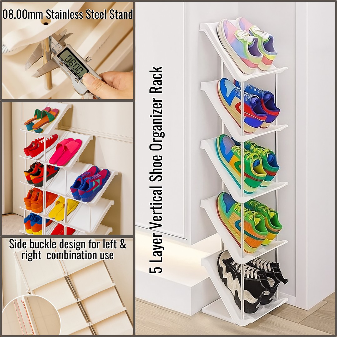 5 Layer Vertical Shoe Rack Space Saving, Strong Load